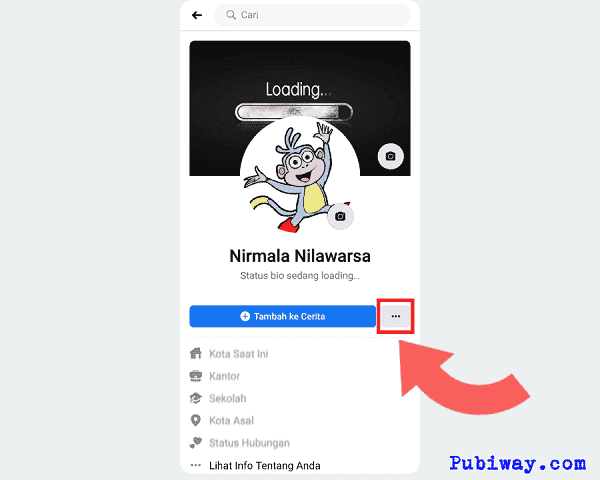 Klik tombol 3 titik di profile facebook anda