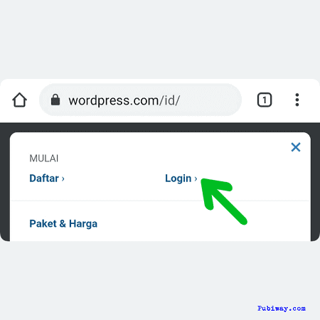 login ke akun wordpress