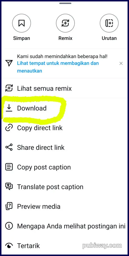 download postingan IG ke galeri dengan sekali klik