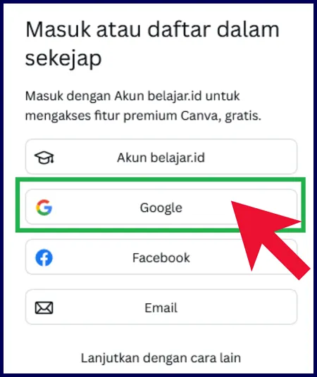 Contoh web login lewat google