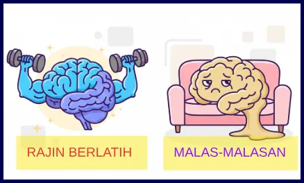 Otak berlatih vs malas-malasan